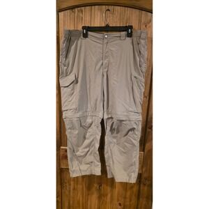 Columbia Convertible Cargo Pant Mens 42X30 Beige Ripstop Straight Leg Flat Front
